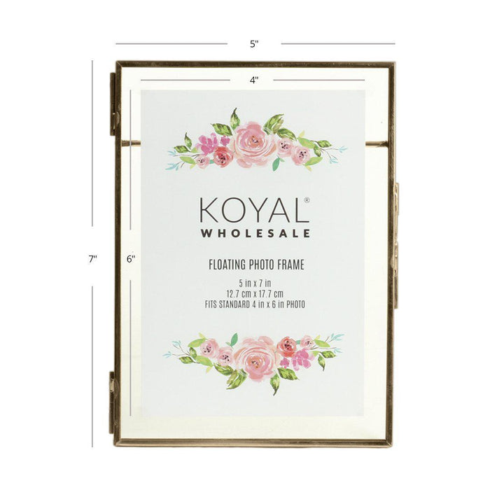 Floating Glass Frames-Koyal Wholesale-Gold-5" x 7"-