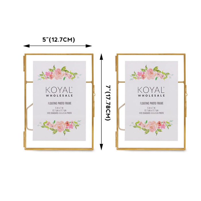 Floating Glass Frames-Koyal Wholesale-Gold-5" x 7"-