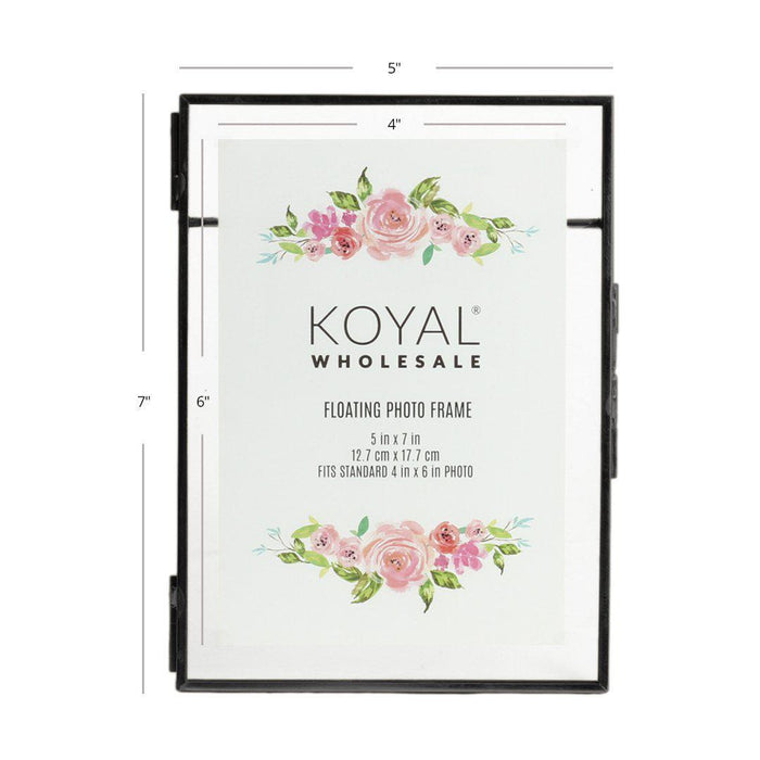 Floating Glass Frames-Koyal Wholesale-Gold-5" x 7"-