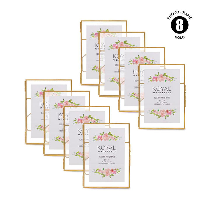 Floating Glass Frames-Koyal Wholesale-Gold-5" x 7"-