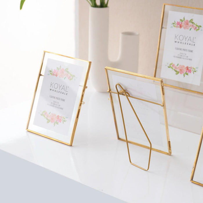 Floating Glass Frames-Koyal Wholesale-Gold-5" x 7"-