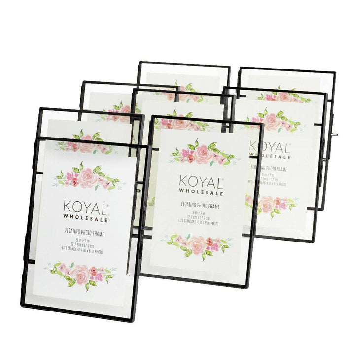 Floating Glass Frames-Koyal Wholesale-Black-5" x 7"-