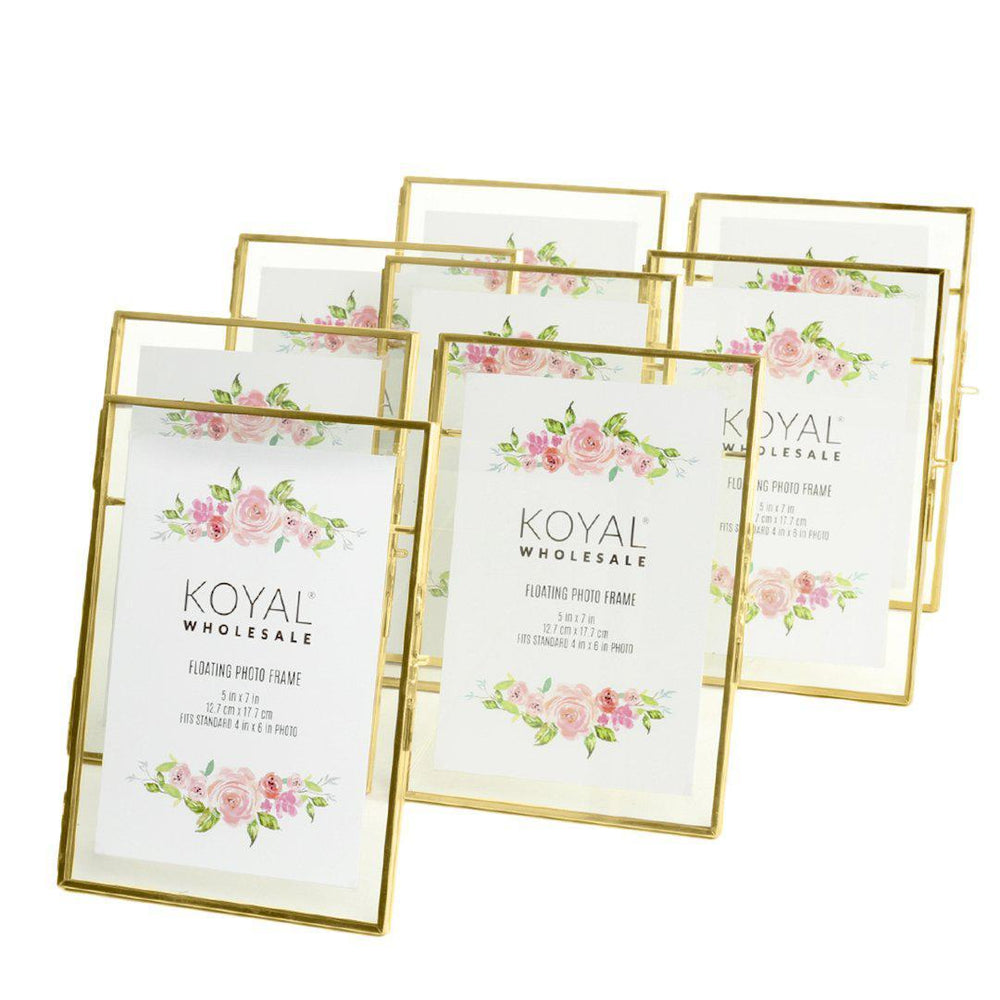 Floating Glass Frames-Koyal Wholesale-Gold-5" x 7"-