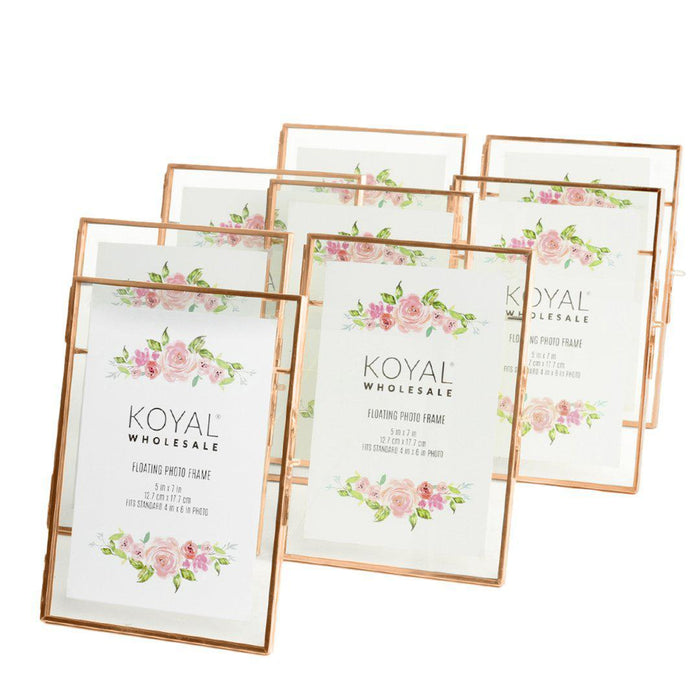 Floating Glass Frames-Koyal Wholesale-Rose Gold-5" x 7"-