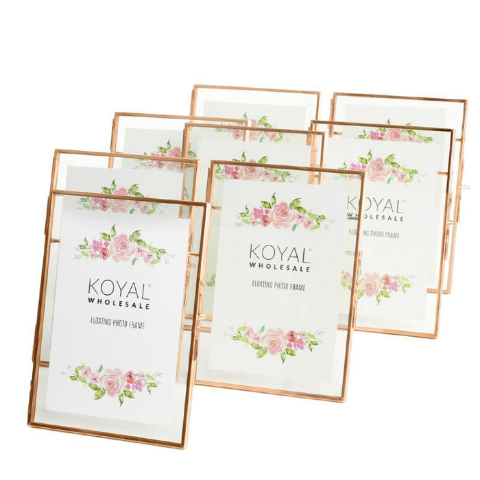 Floating Glass Frames-Koyal Wholesale-Rose Gold-6" x 8"-