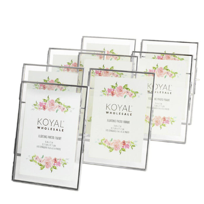 Floating Glass Frames-Koyal Wholesale-Silver-5" x 7"-