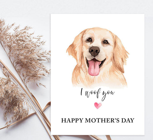 Funny Cute Mother's Day Jumbo Card With Envelope-Set of 1-Andaz Press-I Woof You-