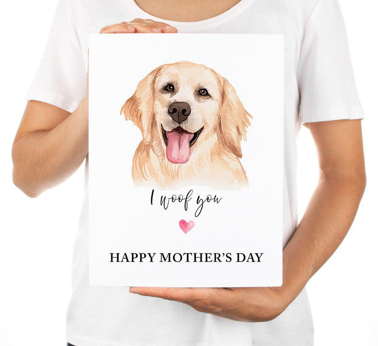 Funny Cute Mother's Day Jumbo Card With Envelope-Set of 1-Andaz Press-I Woof You-