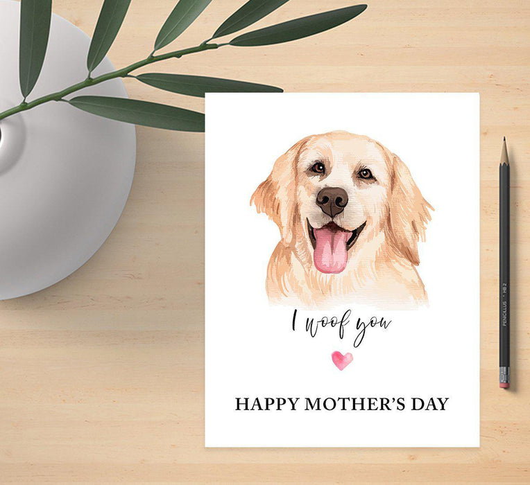 Funny Cute Mother's Day Jumbo Card With Envelope-Set of 1-Andaz Press-I Woof You-
