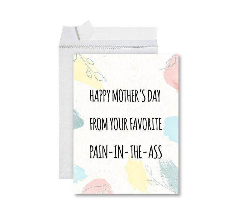 Funny Cute Mother's Day Jumbo Card With Envelope-Set of 1-Andaz Press-From Your Favorite Pain In The Ass-