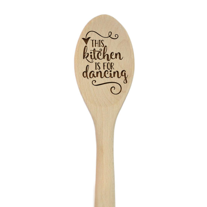Funny Kitchen Mixing Spoon Engraved Wood Collection-Set of 1-Andaz Press-Dancing-