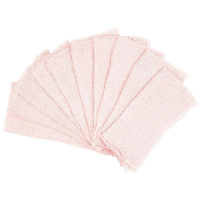 Gauze Cheesecloth Napkins For Wedding Table Decorations, Reception Table Settings, Set of 10-Set of 10-Koyal Wholesale-Blush Pink-