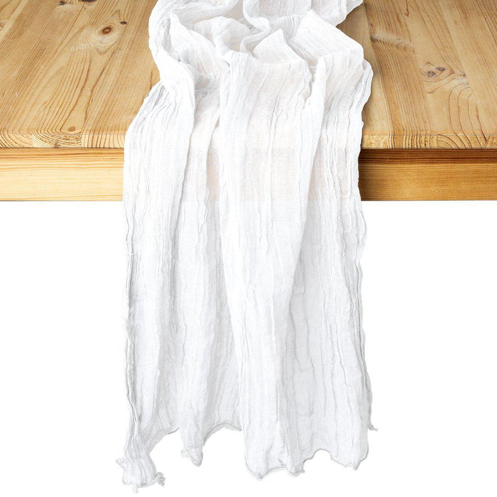 Gauze Cheesecloth Table Runner Fabric Netting Sheer Tablecloth-Koyal Wholesale-Blush Pink-Set of 1-