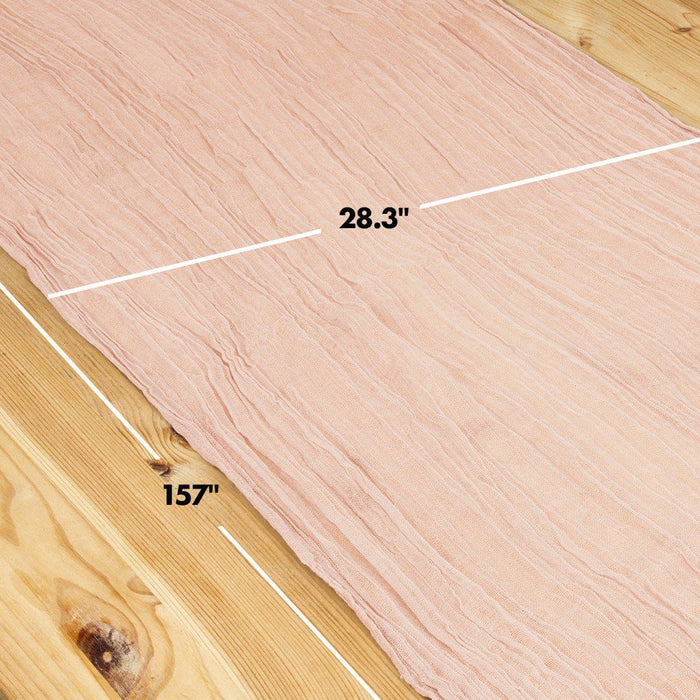 Gauze Cheesecloth Table Runner Fabric Netting Sheer Tablecloth-Koyal Wholesale-Blush Pink-Set of 1-