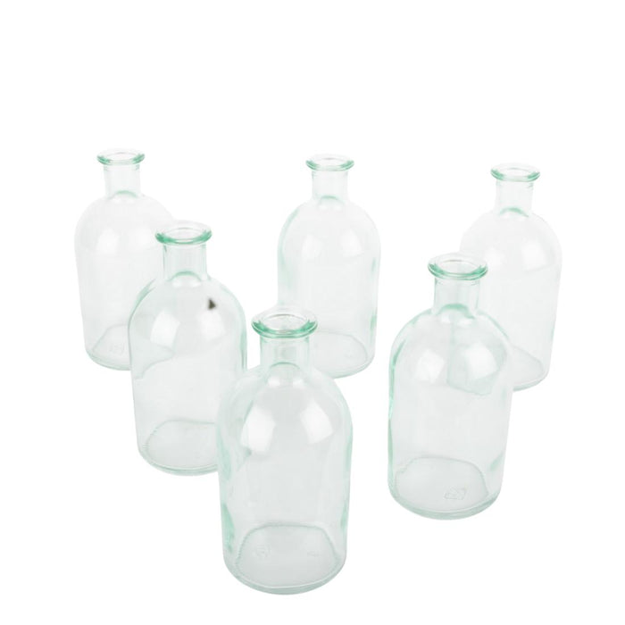 Glass Bud Vases | Small Apothecary Bottles, Bulk Set-Koyal Wholesale-Turquoise Blue-Set of 6-