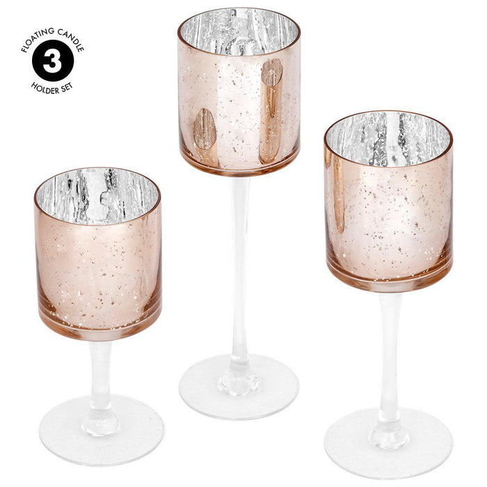 Glass Floating Candle Vases-Set of 3-Koyal Wholesale-Clear-SET OF 1 (3PC)-