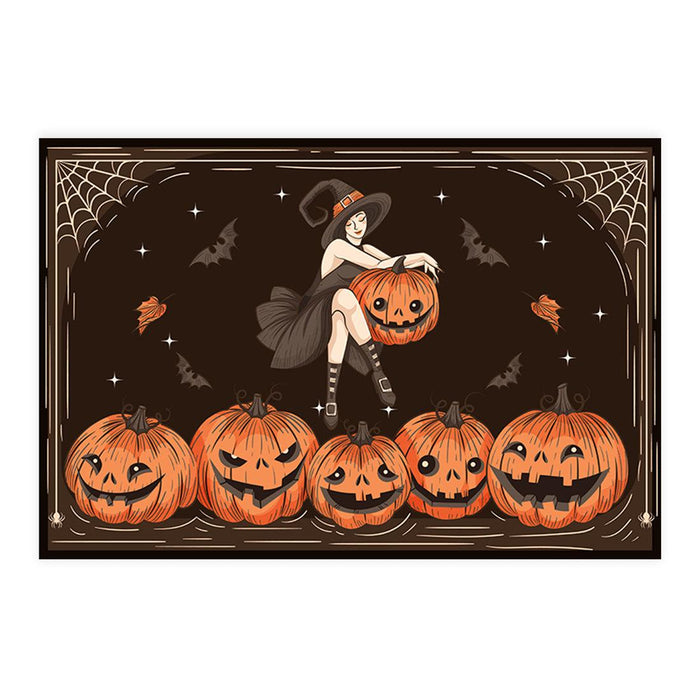 Halloween Disposable Cardstock Paper Placemats for Dining and Decor, Set of 8-Set of 8-Andaz Press-Witch's Wicked Pumpkin Patch-