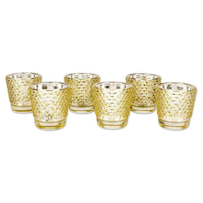 Hobnail Glass Candle Holders, Bulk Packs-Koyal Wholesale-Clear-Set of 1 (6PC)-