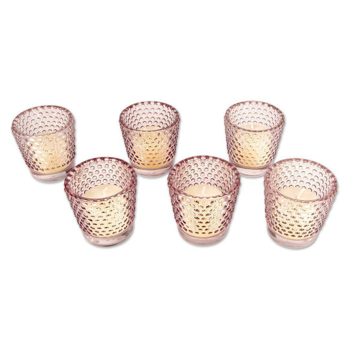 Hobnail Glass Candle Holders, Bulk Packs-Koyal Wholesale-Clear-Set of 1 (6PC)-