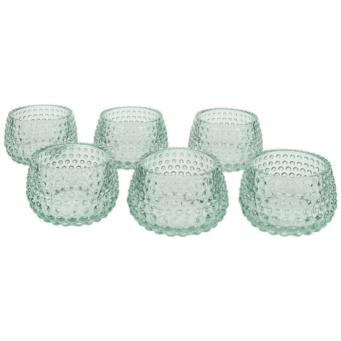Hobnail Multi-Use Glass Candle Holders, Set of 6-Set of 6-Koyal Wholesale-Mint-