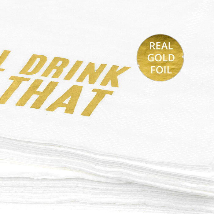 I'll Drink to That Funny Cocktail Napkins-Set of 50-Andaz Press-Gold-