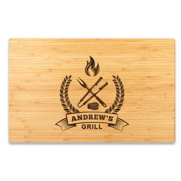 Large Custom Father’s Day Cutting Board Gift, Set of 1-Set of 1-andaz Press-Custom Name Grill-