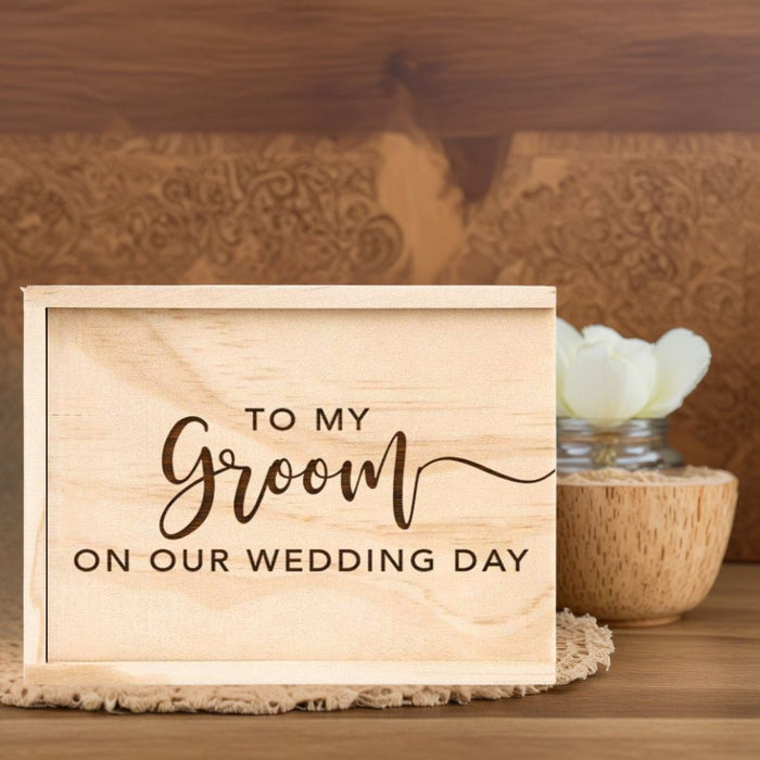 Laser Engraved Wedding Wooden Photo Box-Set of 1-Koyal Wholesale-To My Love-