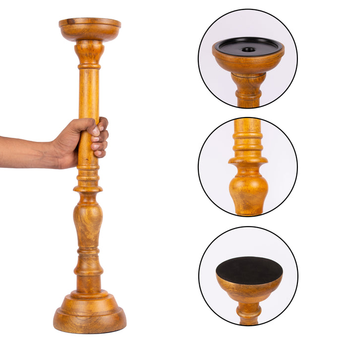 Mango Wood Pillar Candle Holder Set - Set of 3-Set of 3-Koyal Wholesale-