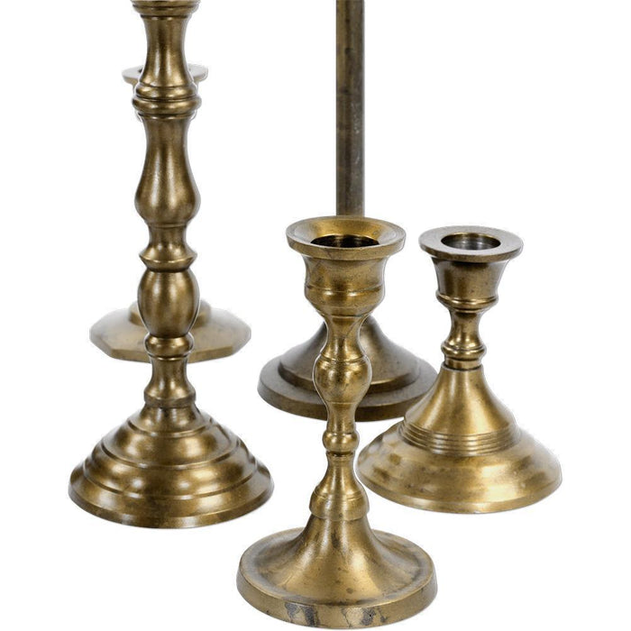 Mixed Taper Candle Holder Set, Set of 10-Set of 10-Koyal Wholesale-Gold-