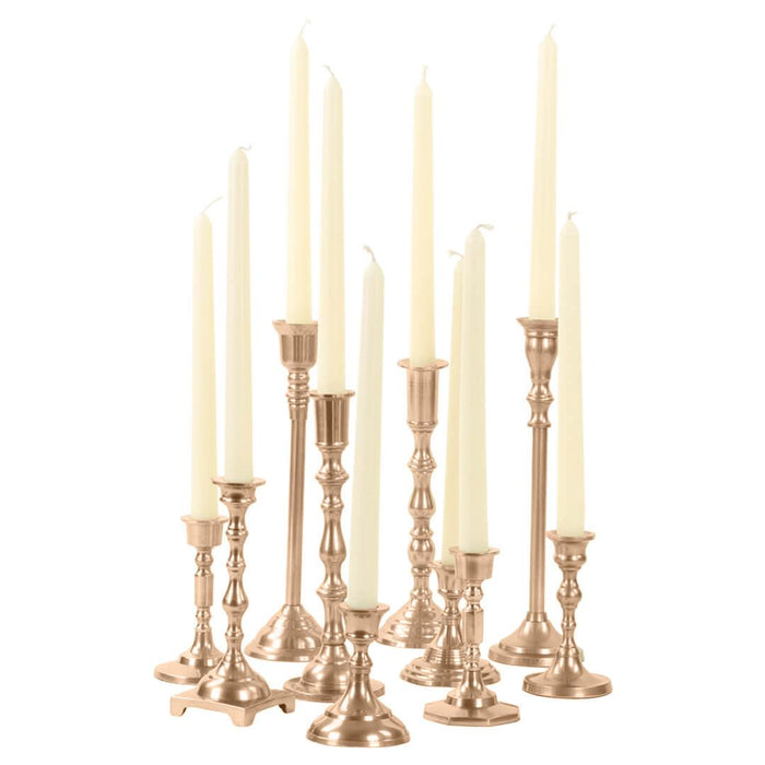 Mixed Taper Candle Holder Set, Set of 10-Set of 10-Koyal Wholesale-Gold-