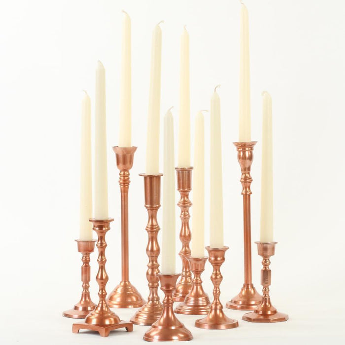 Mixed Taper Candle Holder Set, Set of 10-Set of 10-Koyal Wholesale-Gold-