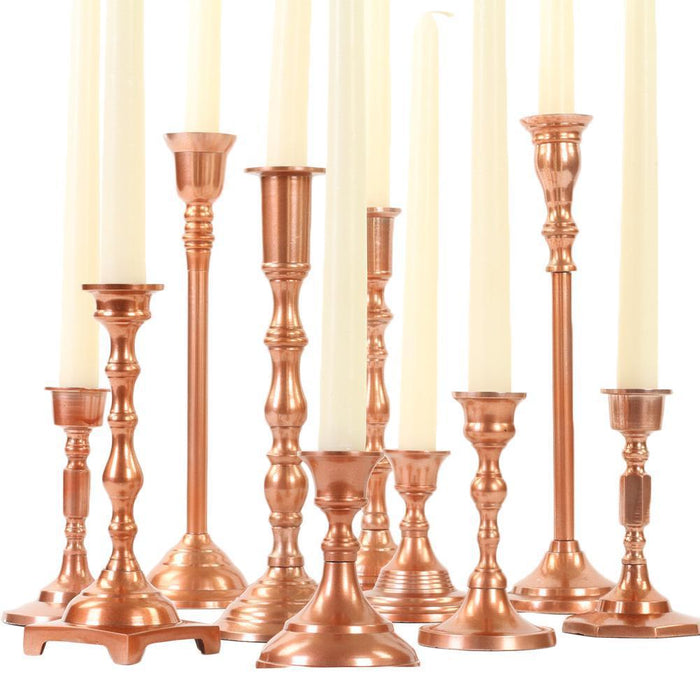 Mixed Taper Candle Holder Set, Set of 10-Set of 10-Koyal Wholesale-Gold-