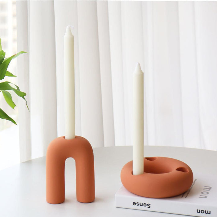 Modern Abstract Taper Candle Holder Set-Set of 3-Koyal Wholesale-Assorted-