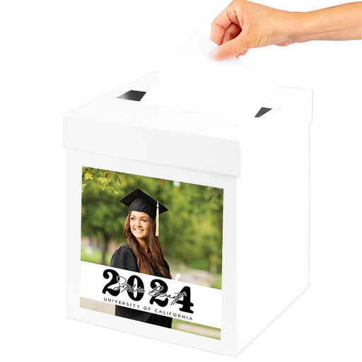 Modern Custom Name Photo Graduation Card Box, Class of 20XX, Set of 1-Set of 1-Andaz Press-