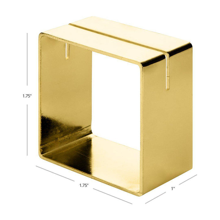 Modern Metal Napkin Ring Cube Place Card Holder Set, Set of 12-Set of 12-Koyal Wholesale-Gold-