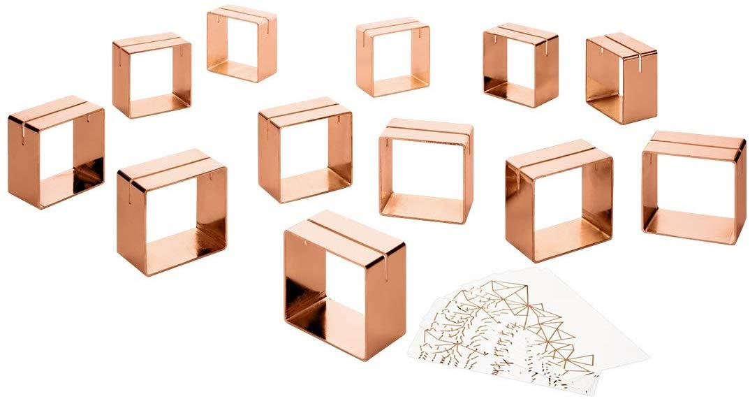 Modern Metal Napkin Ring Cube Place Card Holder Set, Set of 12-Set of 12-Koyal Wholesale-Rose Gold-