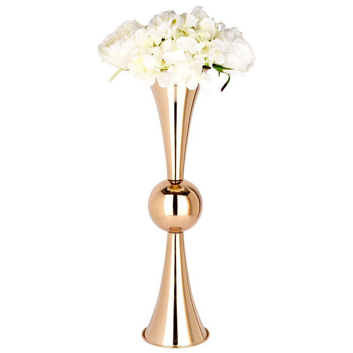 Modern Metal Trumpet Vases for Centerpieces,Set of 10-Set of 10-Koyal Wholesale-Metallic Copper-