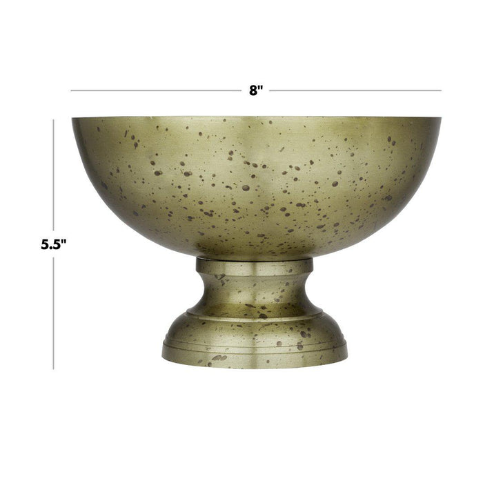 Modern Minimalist Round Pedestal Bowl Metal Compote Bowl Vase for Table Centerpiece-Set of 1-Koyal Wholesale-Bronze-8" x 5.5"-