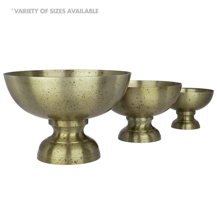 Modern Minimalist Round Pedestal Bowl Metal Compote Bowl Vase for Table Centerpiece-Set of 1-Koyal Wholesale-Bronze-8" x 5.5"-