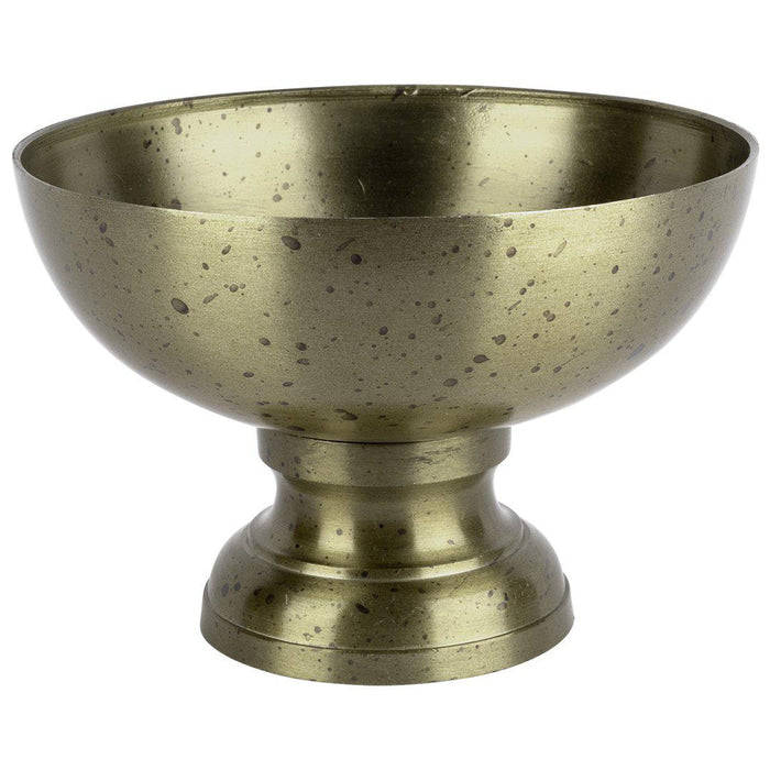 Modern Minimalist Round Pedestal Bowl Metal Compote Bowl Vase for Table Centerpiece-Set of 1-Koyal Wholesale-Bronze-8" x 5.5"-