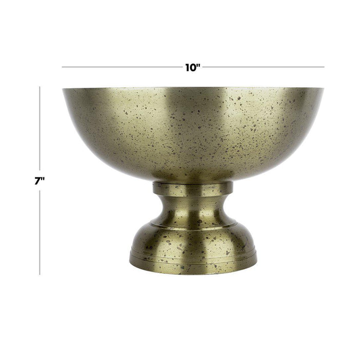 Modern Minimalist Round Pedestal Bowl Metal Compote Bowl Vase for Table Centerpiece-Set of 1-Koyal Wholesale-Bronze-8" x 5.5"-