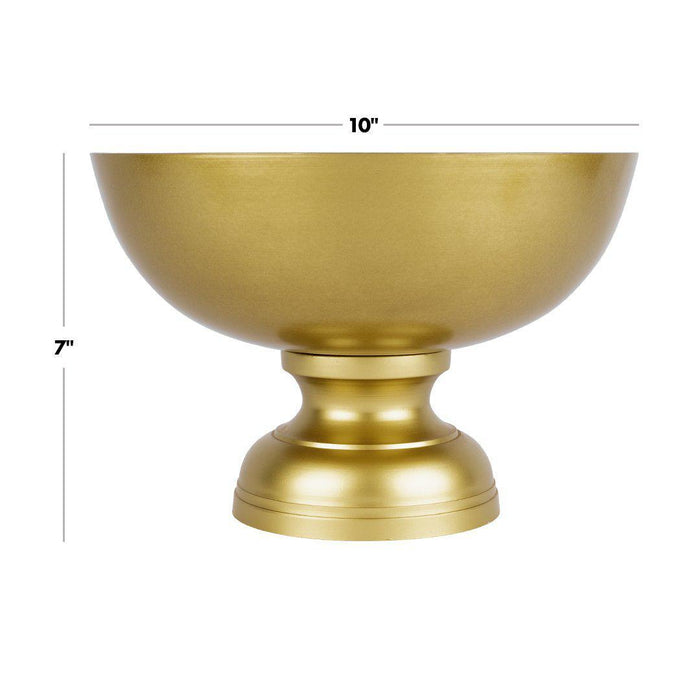 Modern Minimalist Round Pedestal Bowl Metal Compote Bowl Vase for Table Centerpiece-Set of 1-Koyal Wholesale-Bronze-8" x 5.5"-