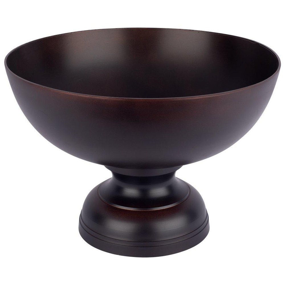 Modern Minimalist Round Pedestal Bowl Metal Compote Bowl Vase for Table Centerpiece-Set of 1-Koyal Wholesale-Bronze-8" x 5.5"-