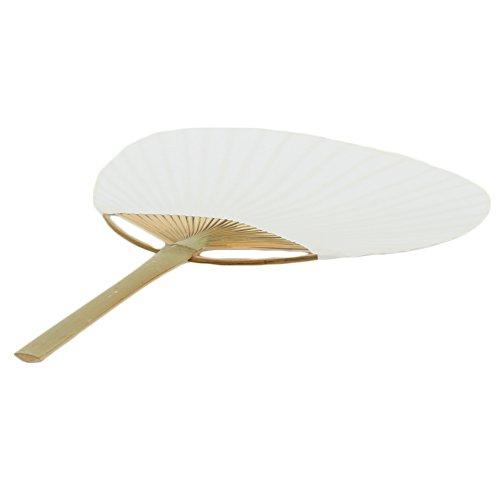Paper Paddle Fans, Set of 12-Set of 12-Koyal Wholesale-White-