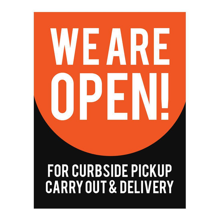 Restaurant Social Distancing Rectangle Curbside Signs-Set of 10-Andaz Press-Carry Out & Delivery-