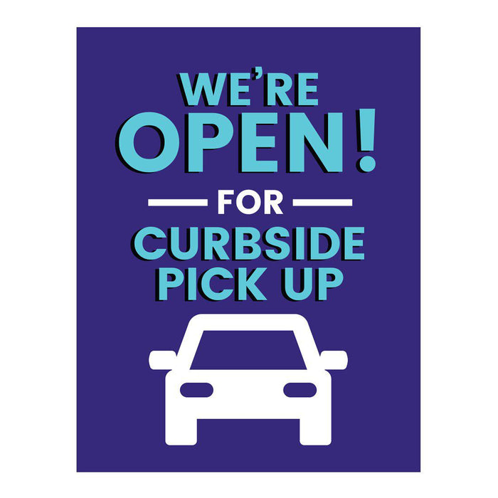 Restaurant Social Distancing Rectangle Curbside Signs-Set of 10-Andaz Press-Curbside Pickup-