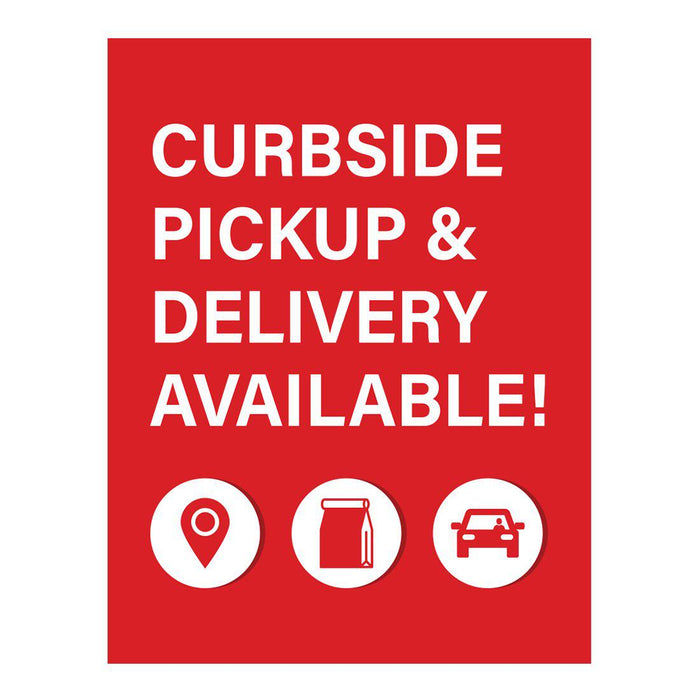 Restaurant Social Distancing Rectangle Curbside Signs-Set of 10-Andaz Press-Curbside, Pickup & Delivery Available!-