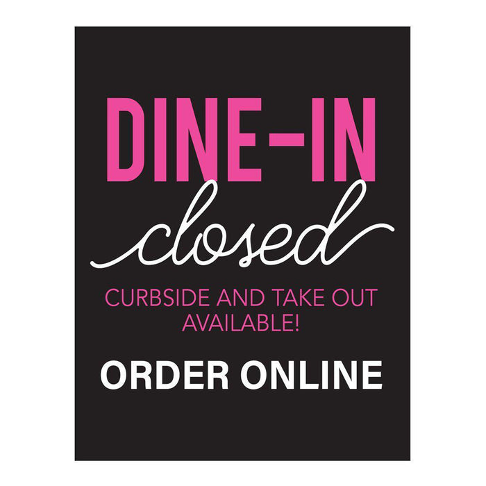 Restaurant Social Distancing Rectangle Curbside Signs-Set of 10-Andaz Press-Curbside & Takeout Available-