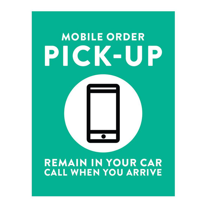 Restaurant Social Distancing Rectangle Curbside Signs-Set of 10-Andaz Press-Mobile Order Pickup-