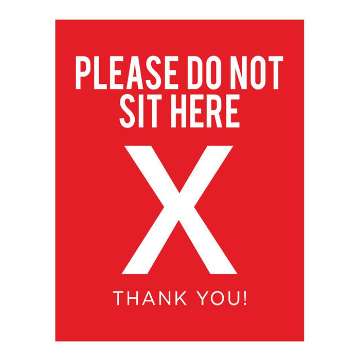 Restaurant Social Distancing Rectangle Curbside Signs-Set of 10-Andaz Press-Please Do Not Sit Here-